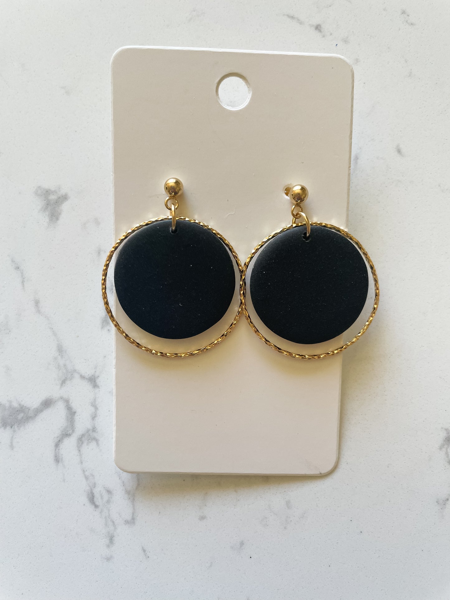 Black Neutral Clay Earring