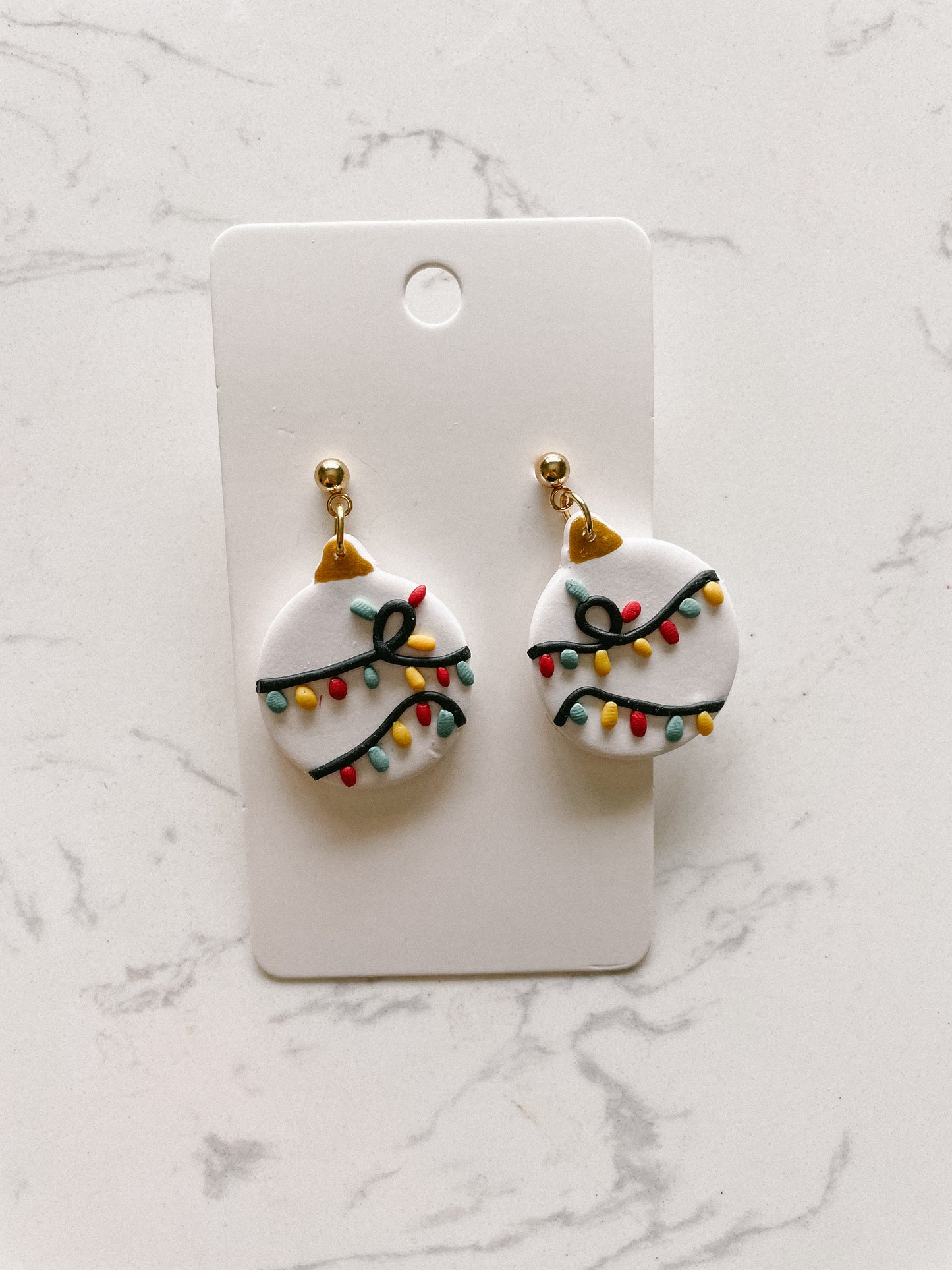 Ornament With Lights Clay Earrings