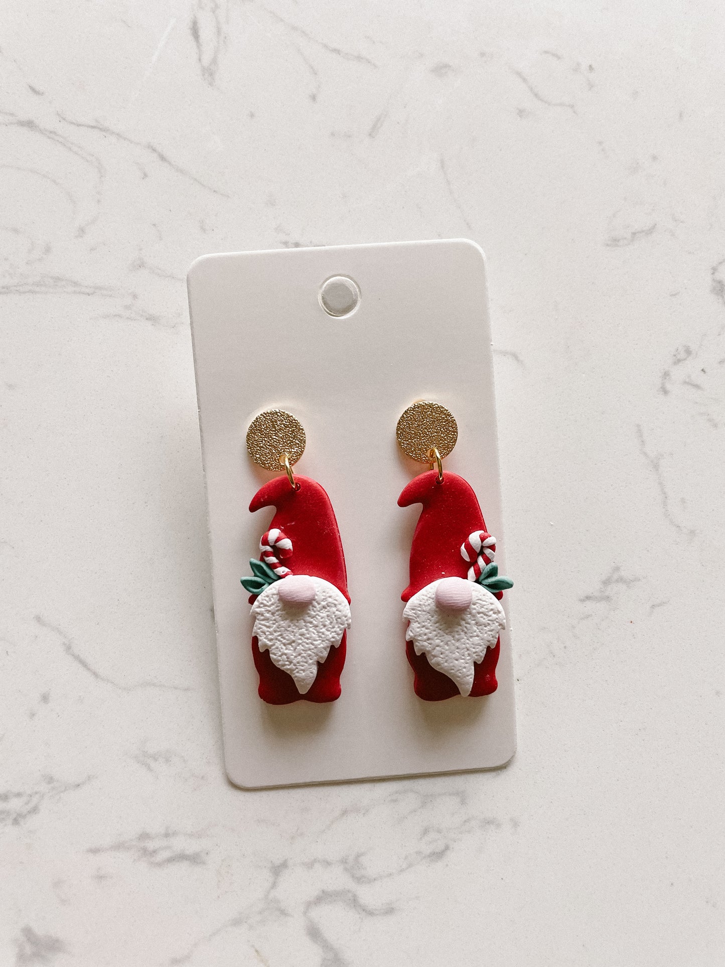 Gnome Christmas Clay Earrings