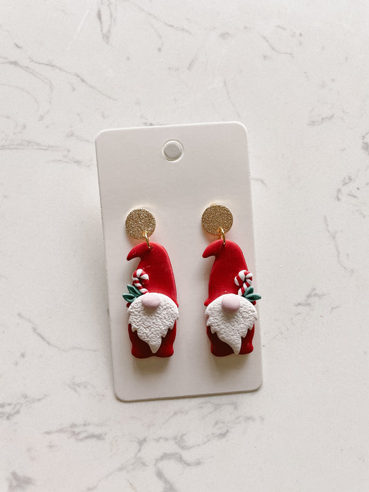 Gnome Christmas Clay Earrings