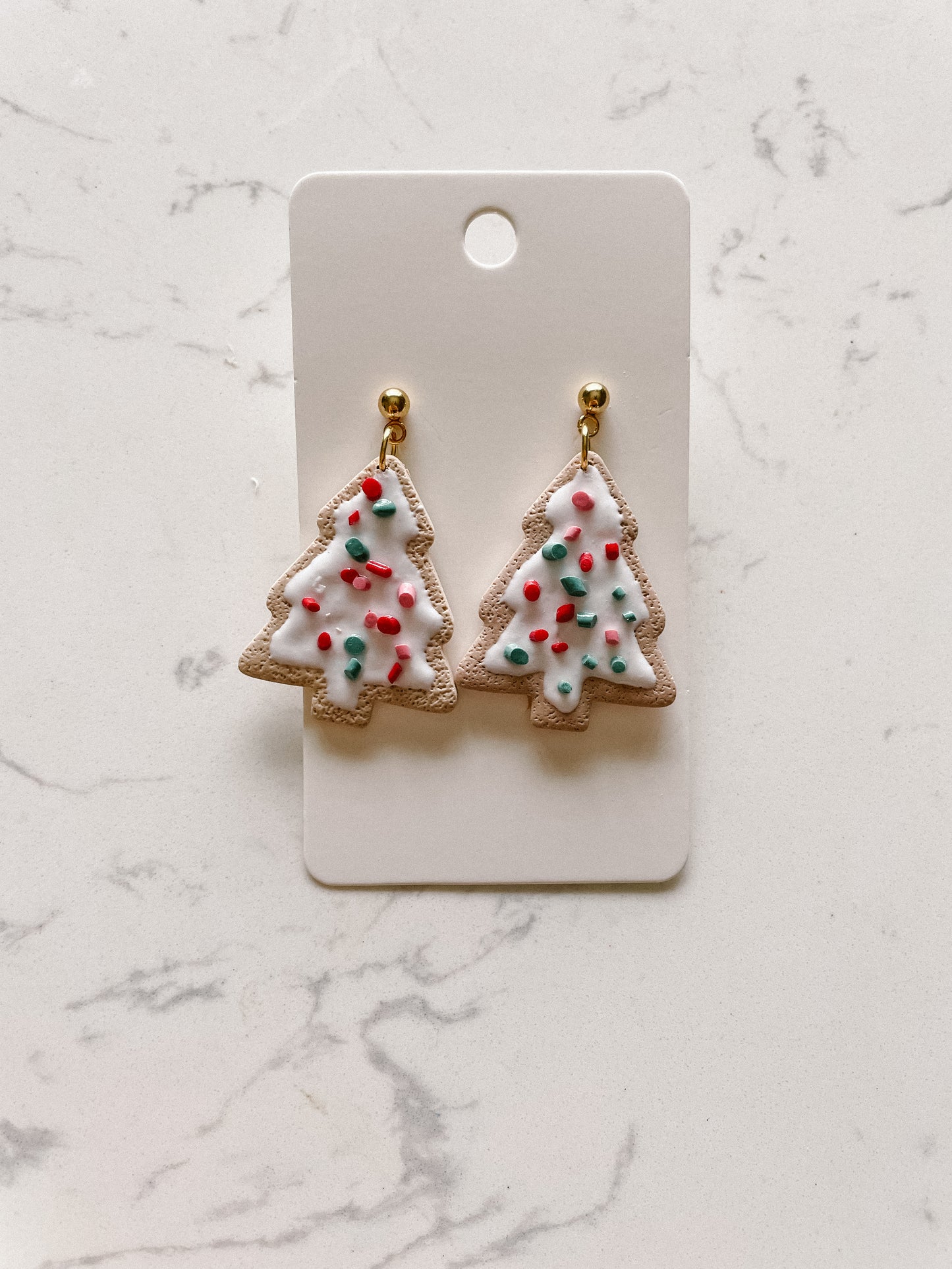 Christmas Tree Sugar Cookie Clay Earrings