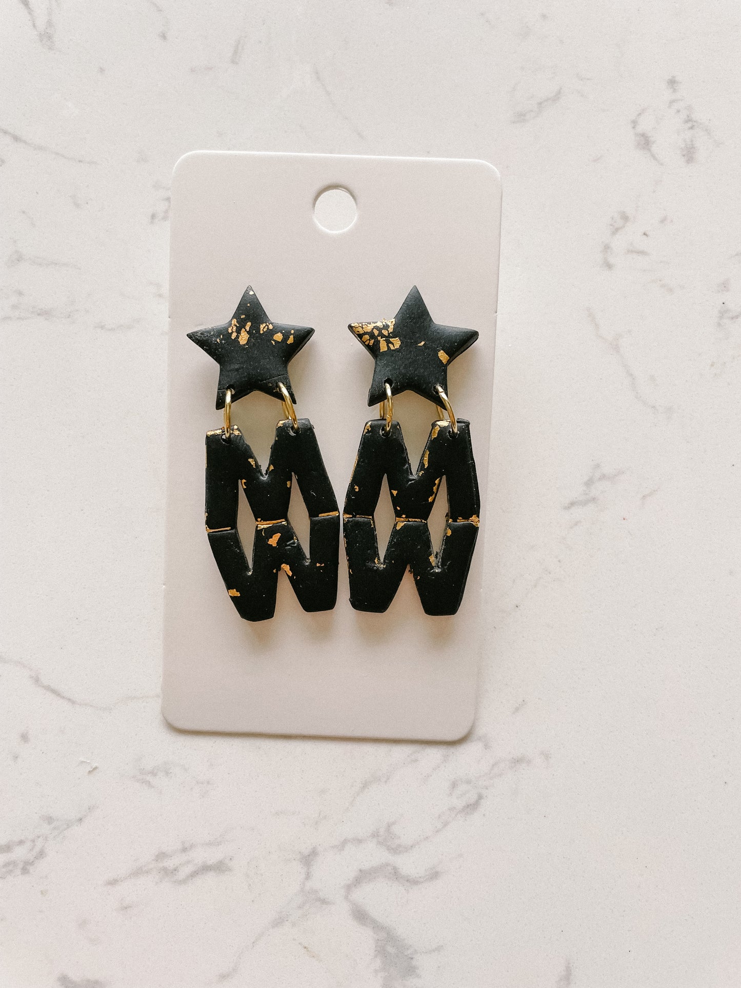 Morgan Wallen Clay Earrings MW Logo Black