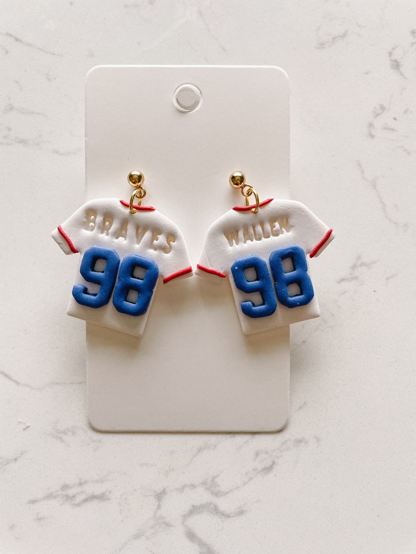 Morgan Wallen 98 Braves Clay Earrings