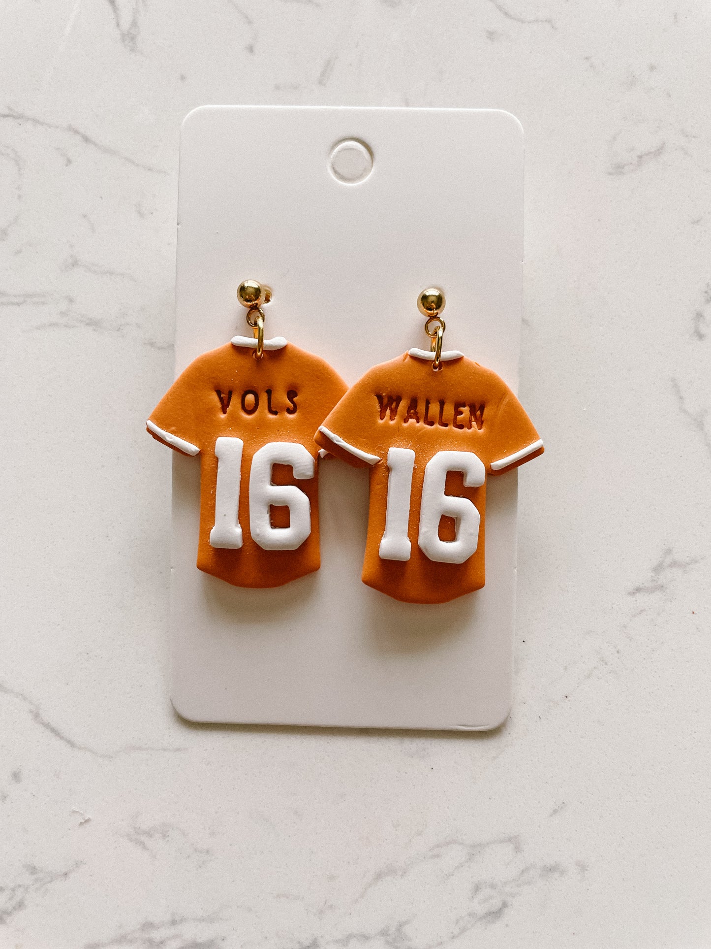 Morgan Wallen Clay Earrings Tennessee Vols Jerseys