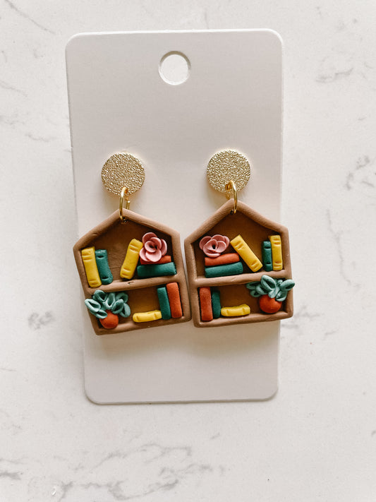 Polymer Clay Book Earrings For Book Lovers | Readers | Bookshelf