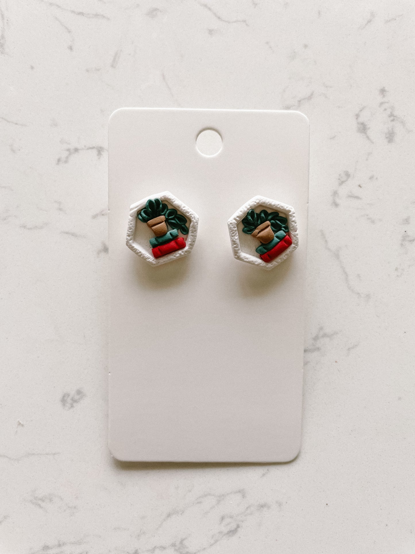 Polymer Clay Book Stud Earrings